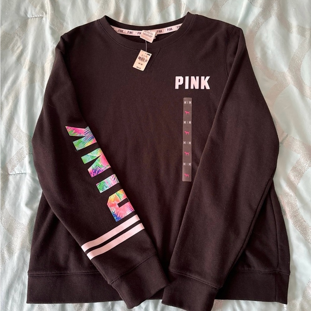 Victoria’s secret pink tropical crew sweater nwt